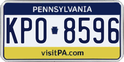 PA license plate KPO8596