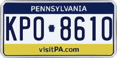 PA license plate KPO8610