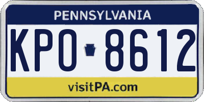 PA license plate KPO8612