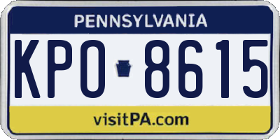 PA license plate KPO8615