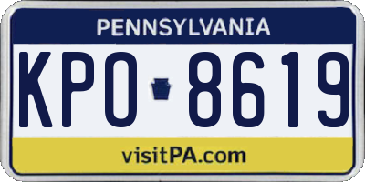PA license plate KPO8619