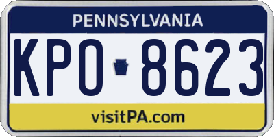 PA license plate KPO8623