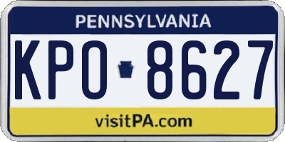 PA license plate KPO8627