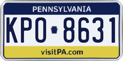 PA license plate KPO8631