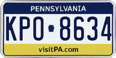 PA license plate KPO8634
