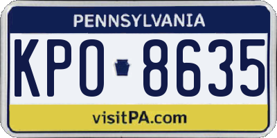 PA license plate KPO8635