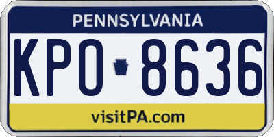 PA license plate KPO8636