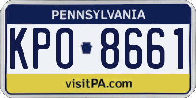 PA license plate KPO8661