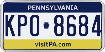 PA license plate KPO8684