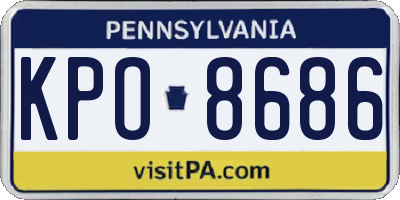 PA license plate KPO8686