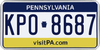 PA license plate KPO8687