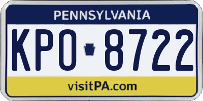 PA license plate KPO8722