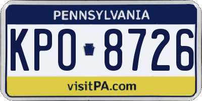 PA license plate KPO8726