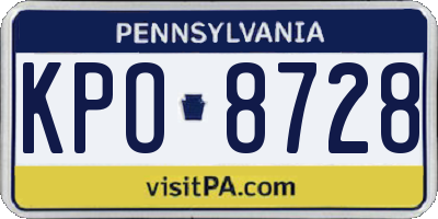 PA license plate KPO8728
