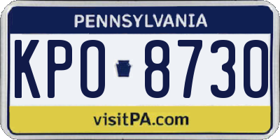 PA license plate KPO8730