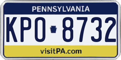 PA license plate KPO8732