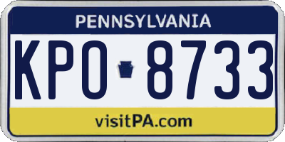 PA license plate KPO8733