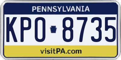 PA license plate KPO8735