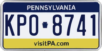 PA license plate KPO8741