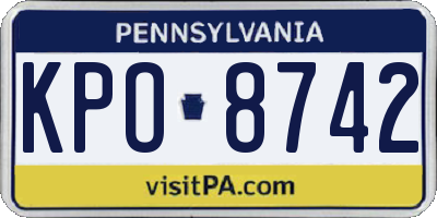 PA license plate KPO8742