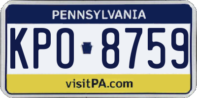 PA license plate KPO8759