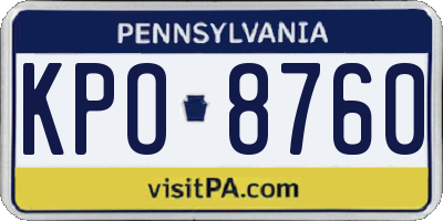 PA license plate KPO8760