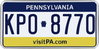 PA license plate KPO8770