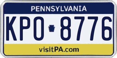PA license plate KPO8776