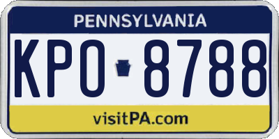 PA license plate KPO8788