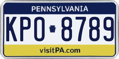 PA license plate KPO8789