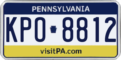 PA license plate KPO8812