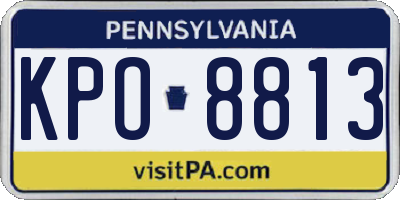 PA license plate KPO8813