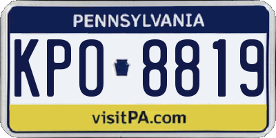 PA license plate KPO8819