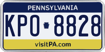 PA license plate KPO8828