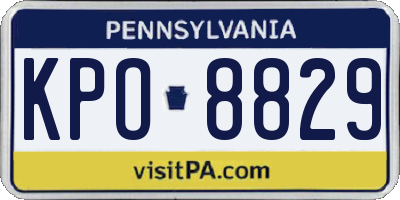 PA license plate KPO8829