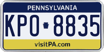 PA license plate KPO8835