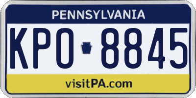 PA license plate KPO8845