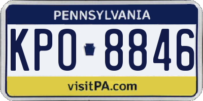 PA license plate KPO8846
