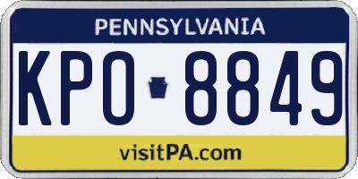 PA license plate KPO8849