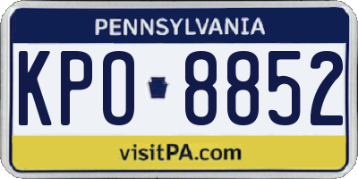 PA license plate KPO8852