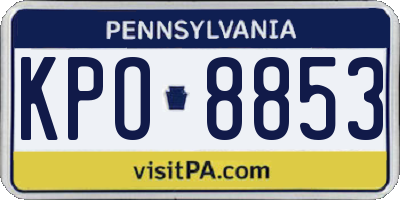 PA license plate KPO8853