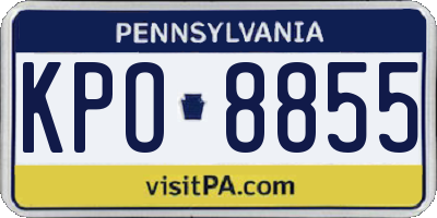 PA license plate KPO8855