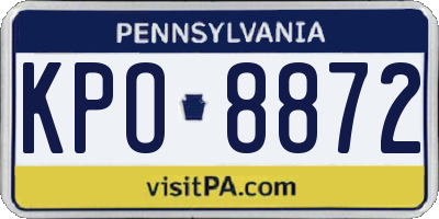 PA license plate KPO8872