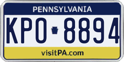 PA license plate KPO8894