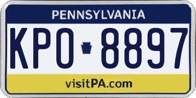 PA license plate KPO8897