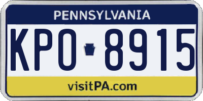 PA license plate KPO8915