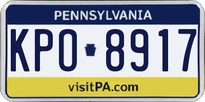 PA license plate KPO8917
