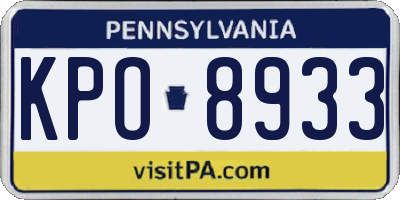 PA license plate KPO8933