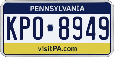 PA license plate KPO8949