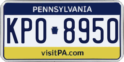 PA license plate KPO8950
